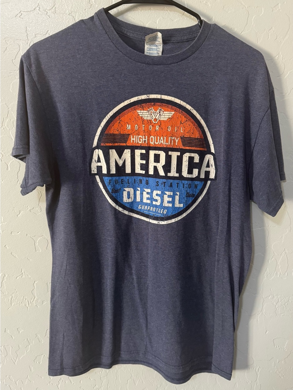 Delta Pro Weight America Diesel Graphic T-Shirt Men’s Medium Blue Vintage Style
